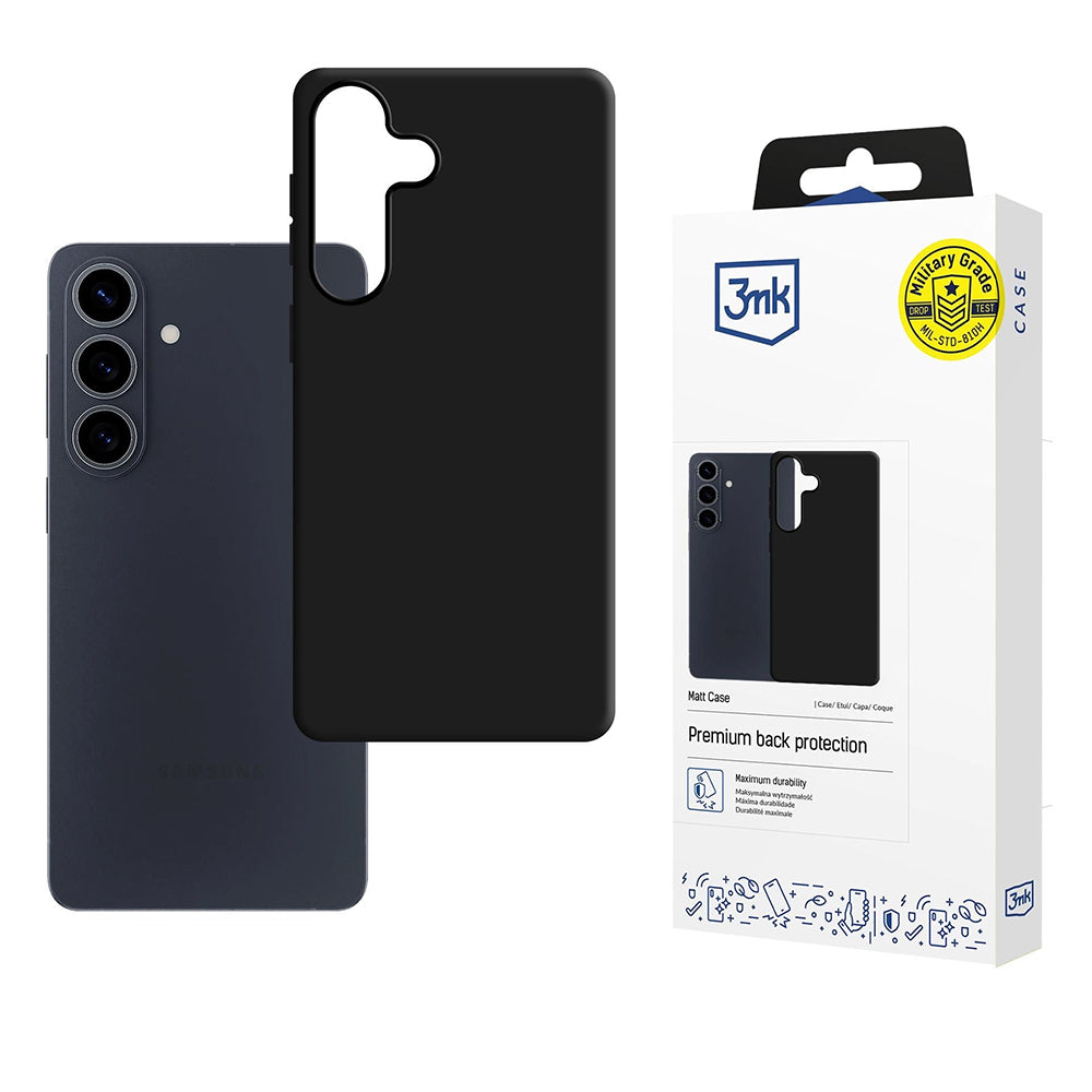 Kotelo Samsung Galaxy S26 S942:lle, 3MK, Matta Musta
