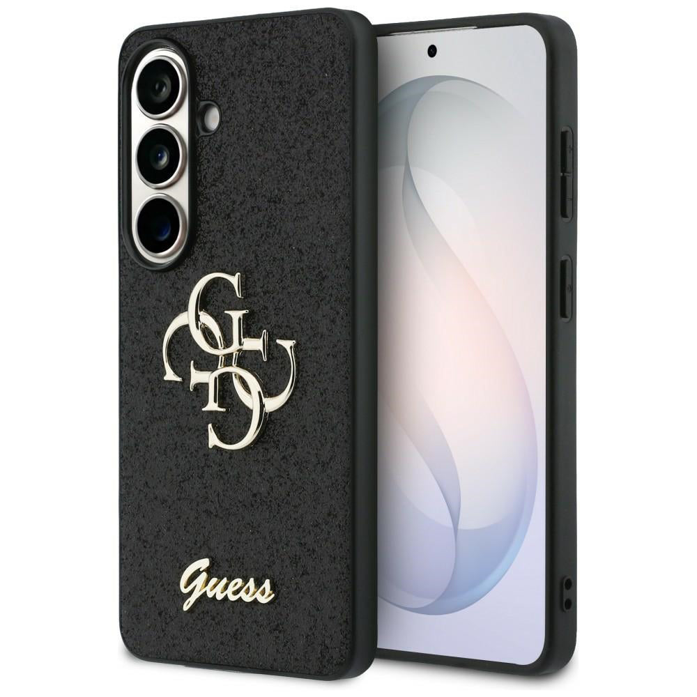 Suojakotelo Samsung Galaxy S26 S942:lle, Guess, Fixed Glitter Big 4G Metal Frame, Musta