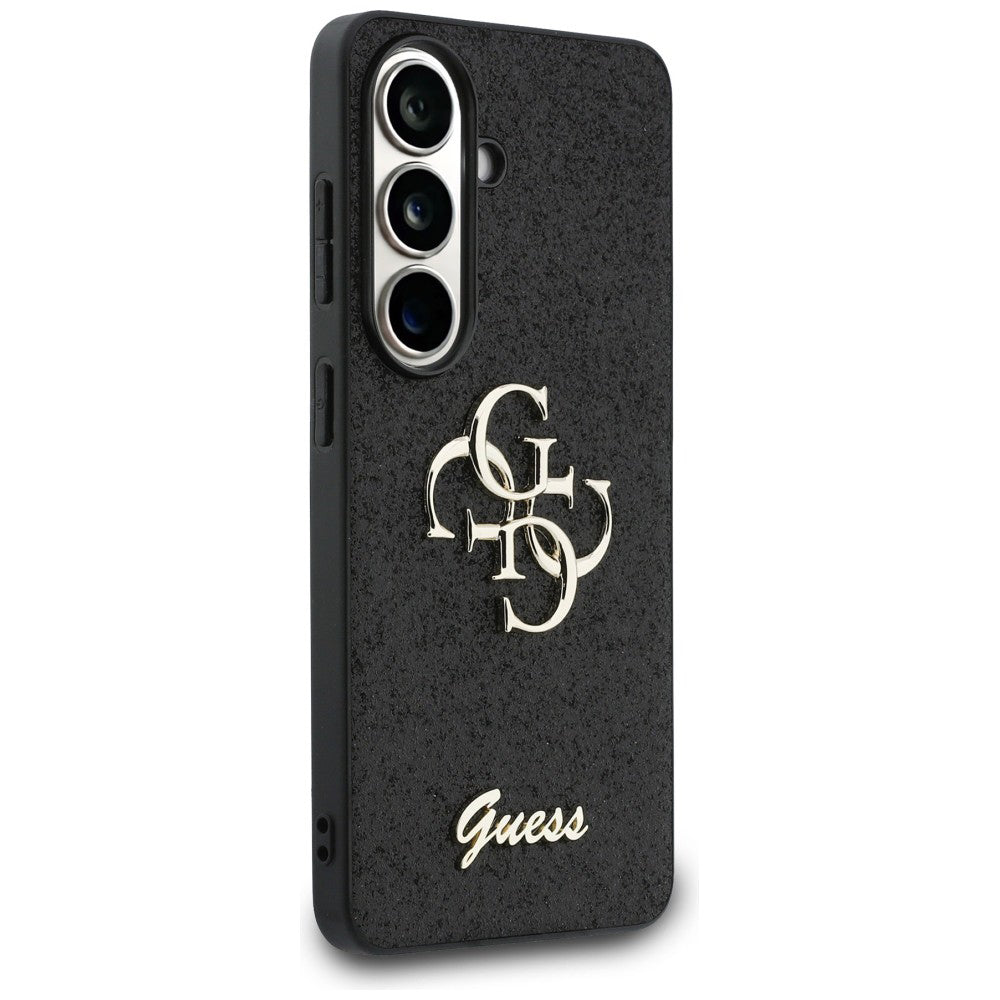 Suojakotelo Samsung Galaxy S26 S942:lle, Guess, Fixed Glitter Big 4G Metal Frame, Musta