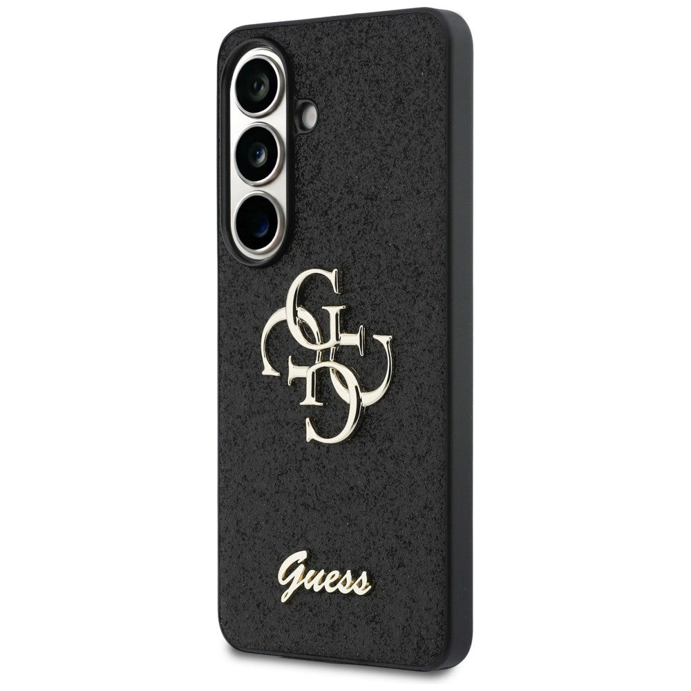 Suojakotelo Samsung Galaxy S26 S942:lle, Guess, Fixed Glitter Big 4G Metal Frame, Musta