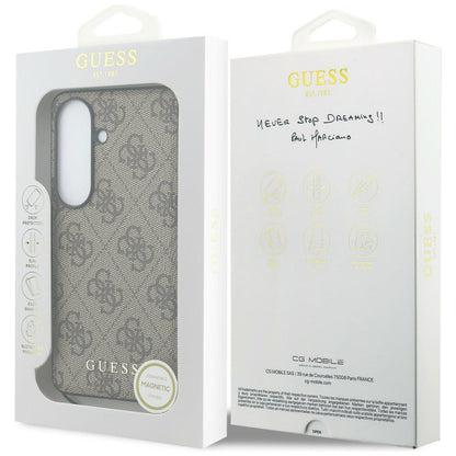 Suojakotelo Samsung Galaxy S26 S942:lle, Guess, 4G Classic Logo Charm, Ruskea