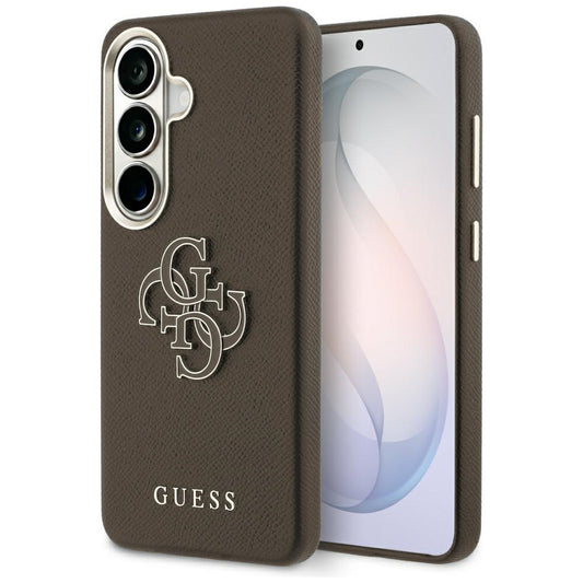 Kuori Samsung Galaxy S26 S942:lle, Guess, 4G Karkeapintainen Iso ja Klassinen Logo, Ruskea