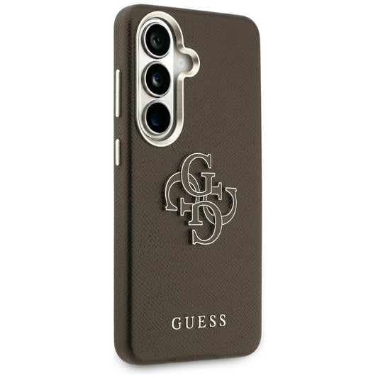 Kuori Samsung Galaxy S26 S942:lle, Guess, 4G Karkeapintainen Iso ja Klassinen Logo, Ruskea