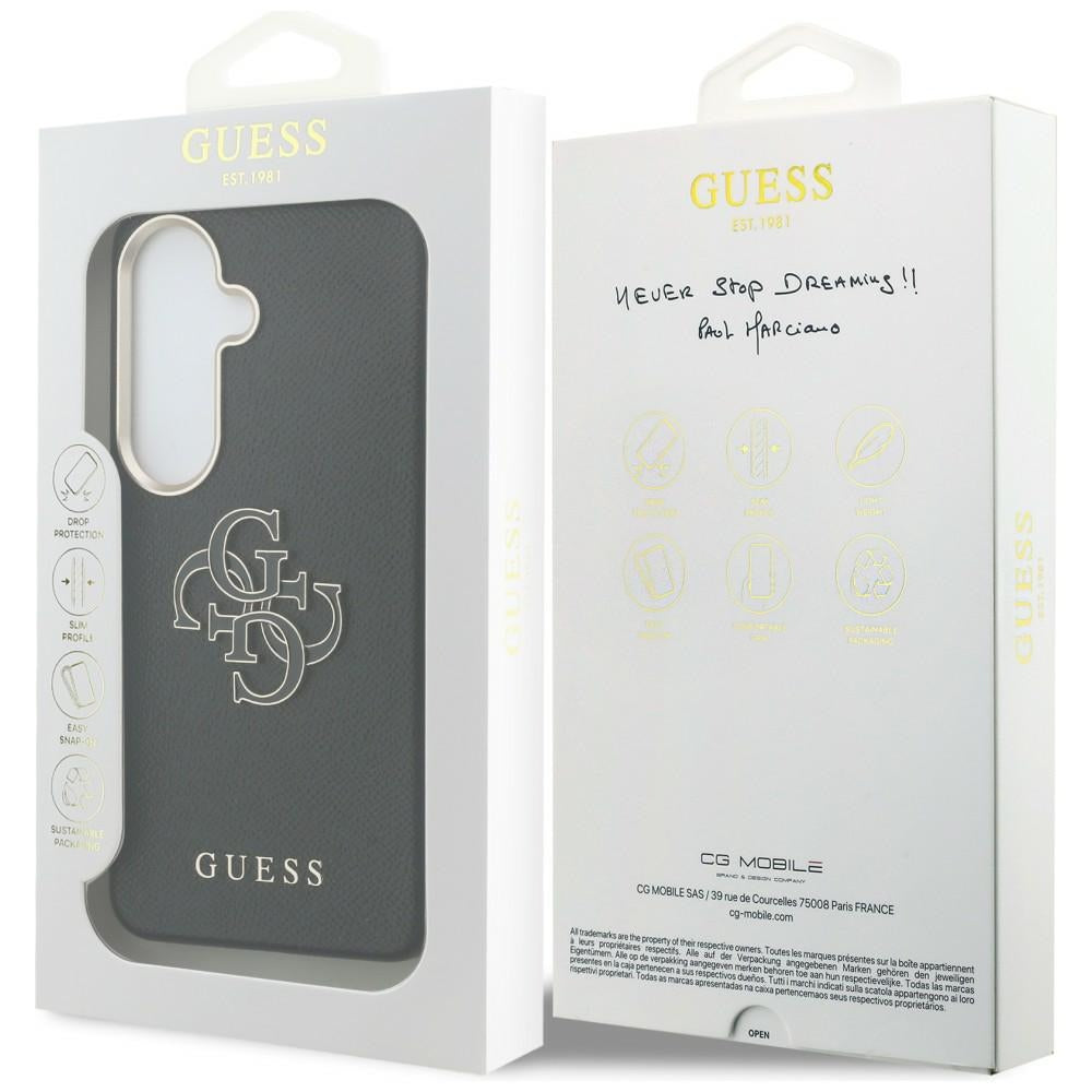 Suojakotelo Samsung Galaxy S26 S942:lle, Guess, 4G Grained Big and Classic Logo, Musta