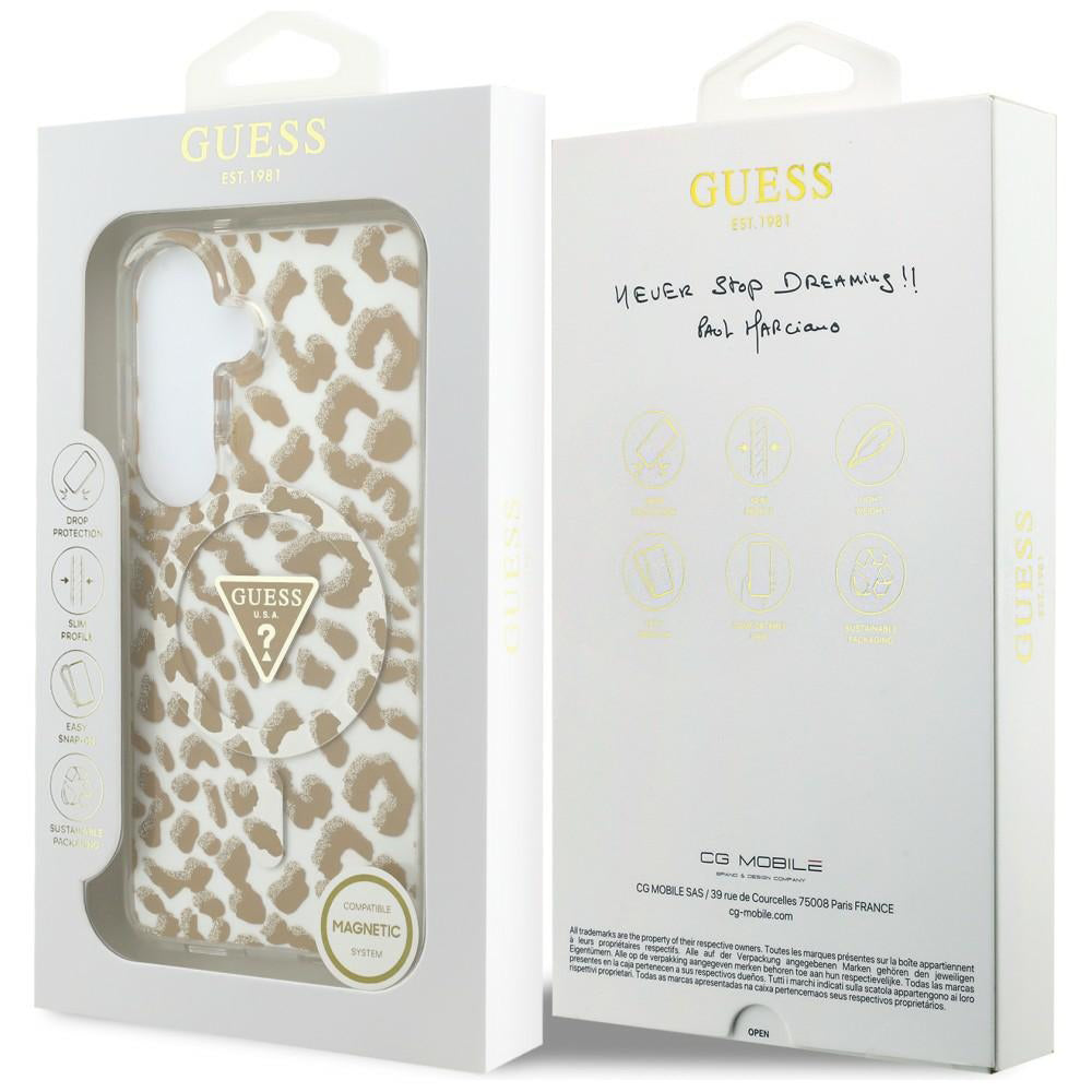 MagSafe-kotelo Samsung Galaxy S26 S942:lle, Guess, IML Leopard -kuosi, Ruskea