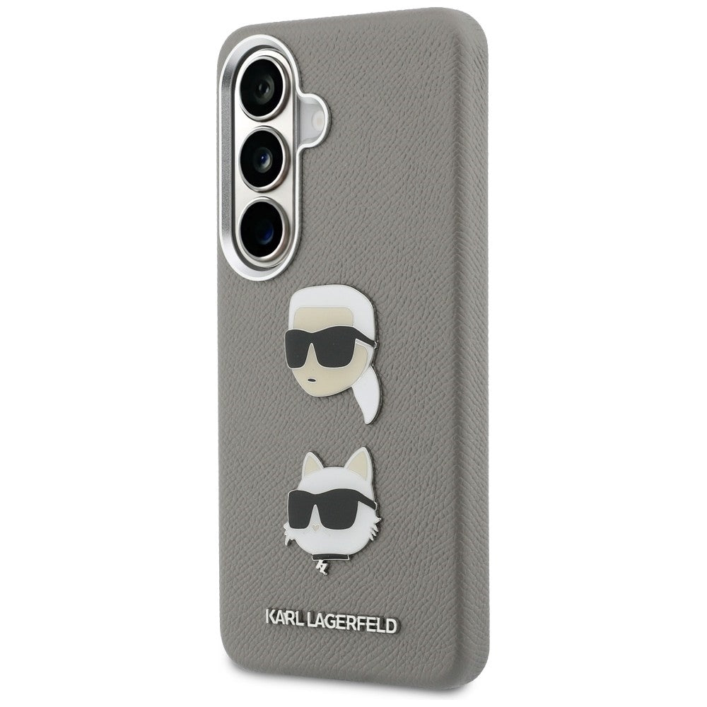 Case for Samsung Galaxy S26 S942, Karl Lagerfeld, Saffiano Karl & Choupette's Head Pin, Grey