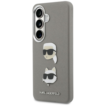 Case for Samsung Galaxy S26 S942, Karl Lagerfeld, Saffiano Karl & Choupette's Head Pin, Grey