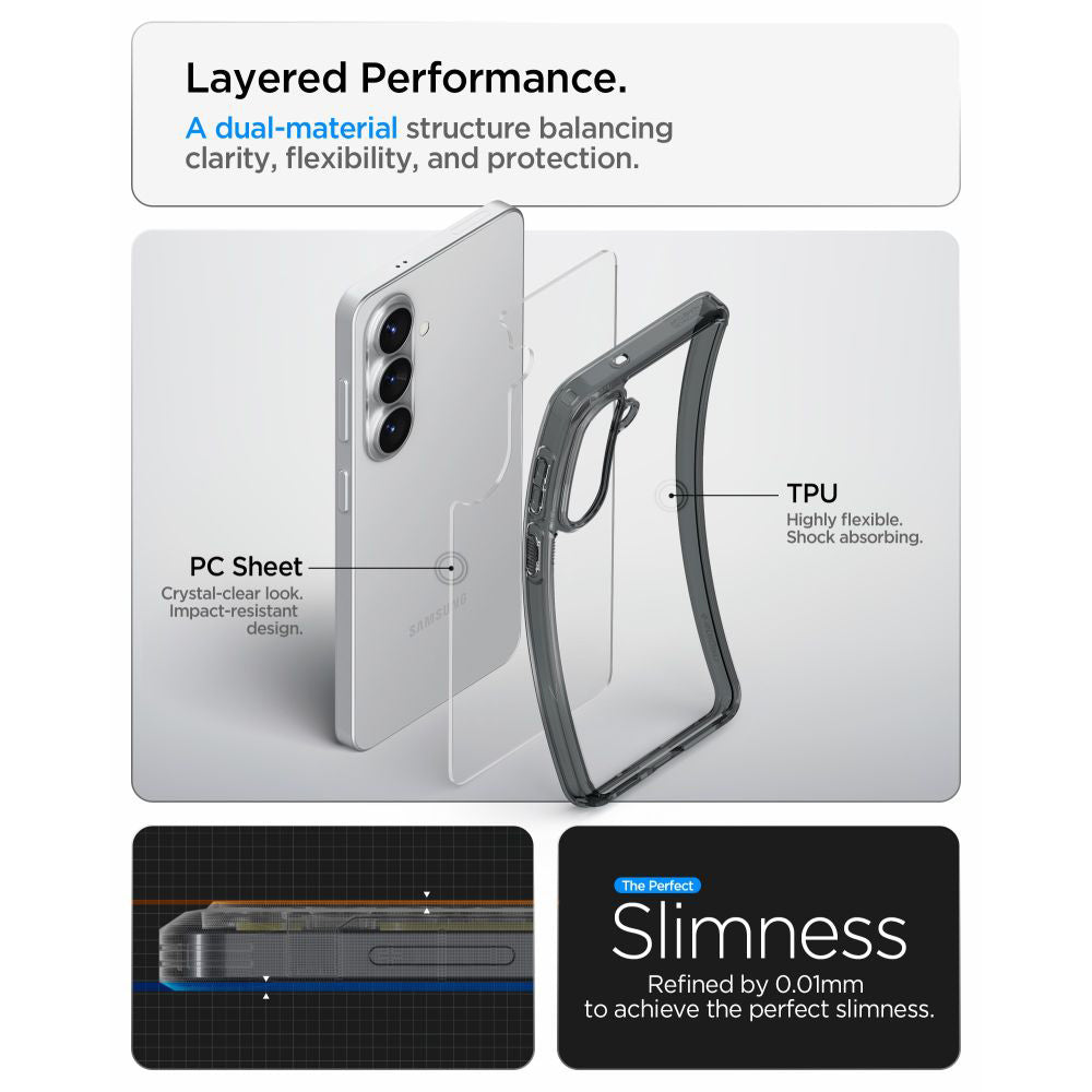 Kotelo Samsung Galaxy S26 S942:lle, Spigen, Ultra Hybrid, Savunharmaa ACS10733