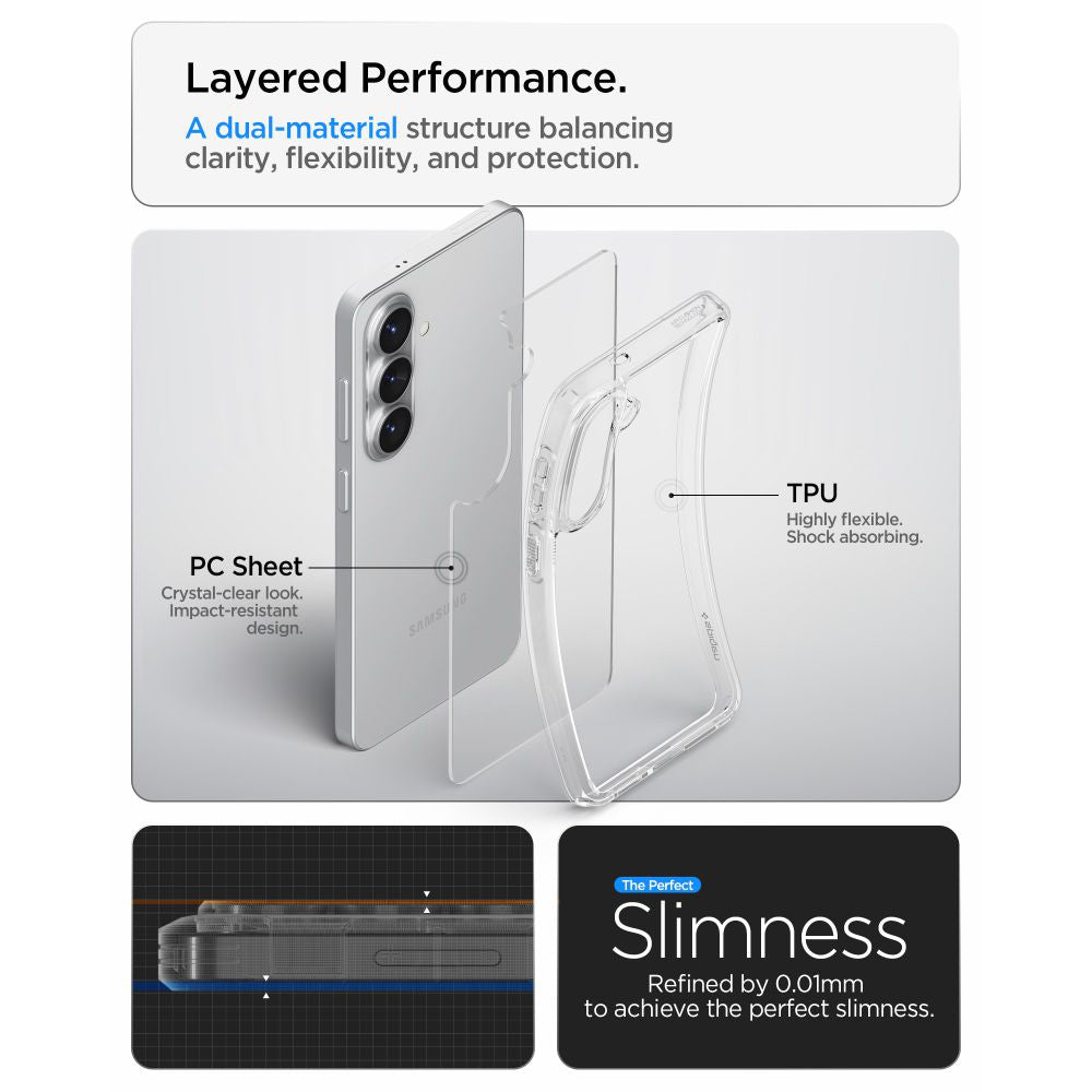 Kotelo Samsung Galaxy S26 S942:lle, Spigen, Ultra Hybrid, Läpinäkyvä ACS10732