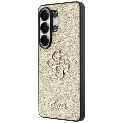 Case for Samsung Galaxy S26 Ultra S948, Guess, Fixed Glitter Big 4G Metal Frame, Gold