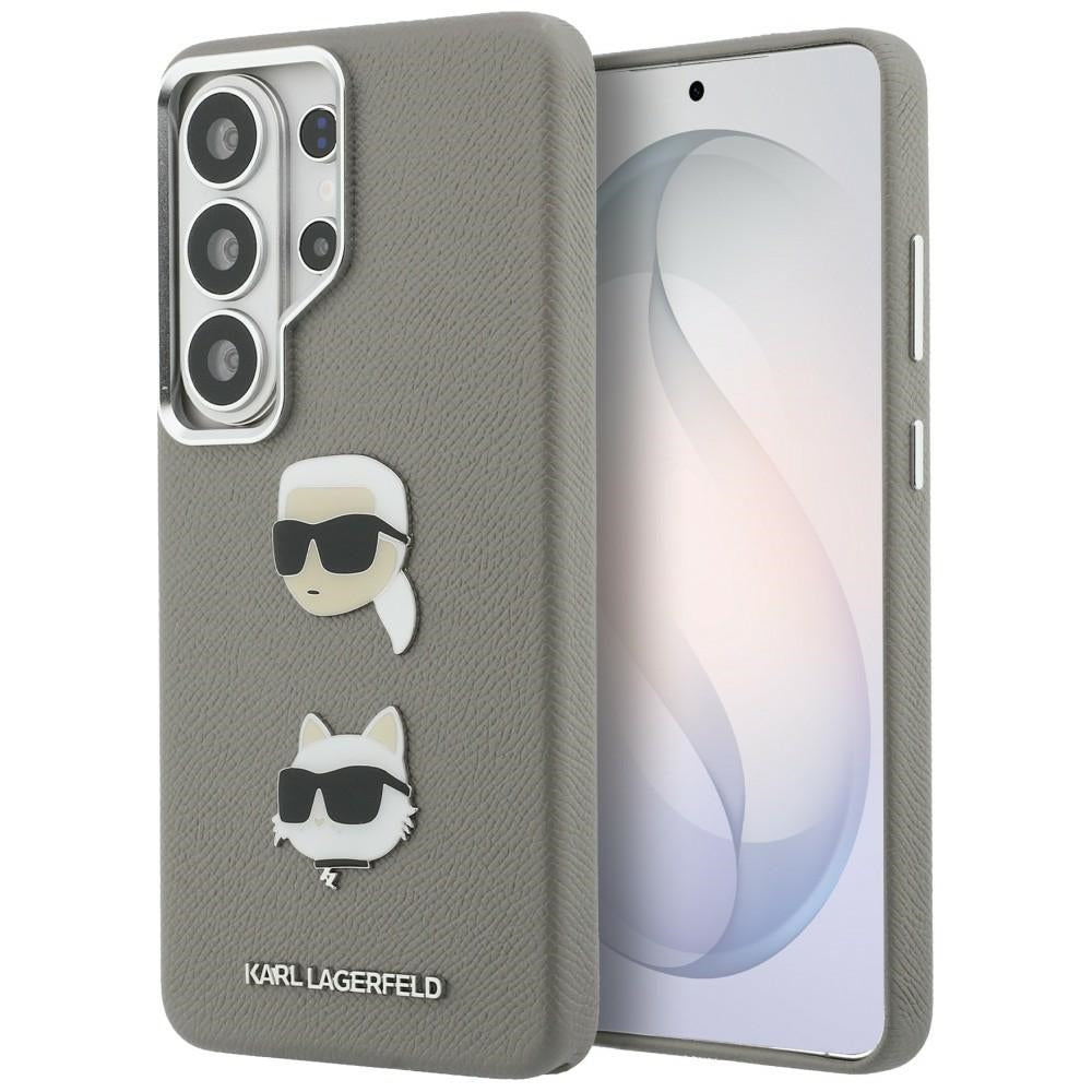Suojakotelo Samsung Galaxy S26 Ultra S948:lle, Karl Lagerfeld, Saffiano Karl & Choupette's Head Pin, Harmaa