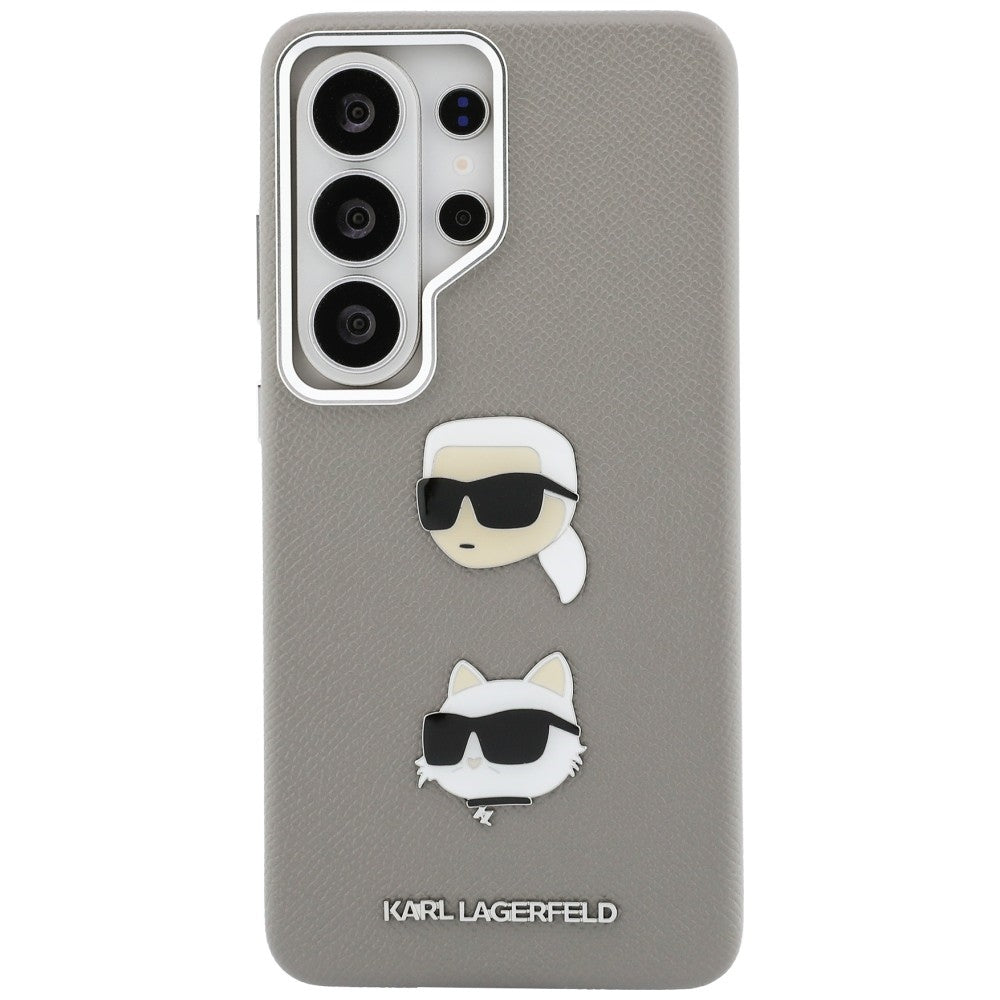 Suojakotelo Samsung Galaxy S26 Ultra S948:lle, Karl Lagerfeld, Saffiano Karl & Choupette's Head Pin, Harmaa