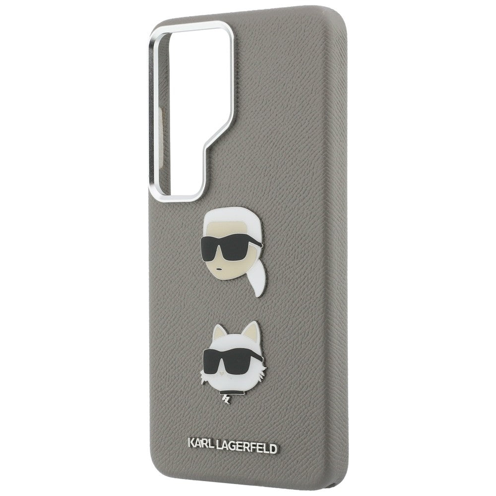 Suojakotelo Samsung Galaxy S26 Ultra S948:lle, Karl Lagerfeld, Saffiano Karl & Choupette's Head Pin, Harmaa