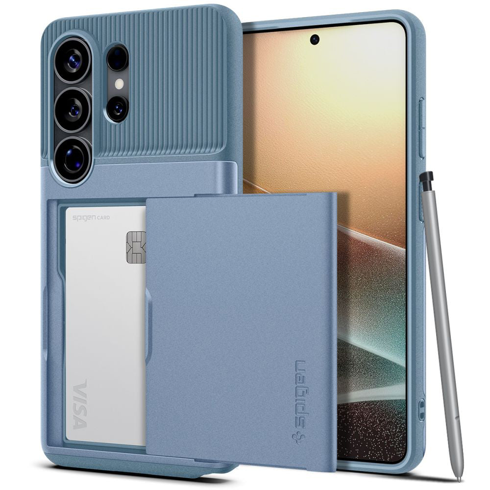 Kotelo Samsung Galaxy S26 Ultra S948:lle, Spigen, Slim Armor CS, Sininen ACS11225