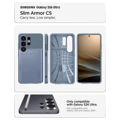 Kotelo Samsung Galaxy S26 Ultra S948:lle, Spigen, Slim Armor CS, Sininen ACS11225