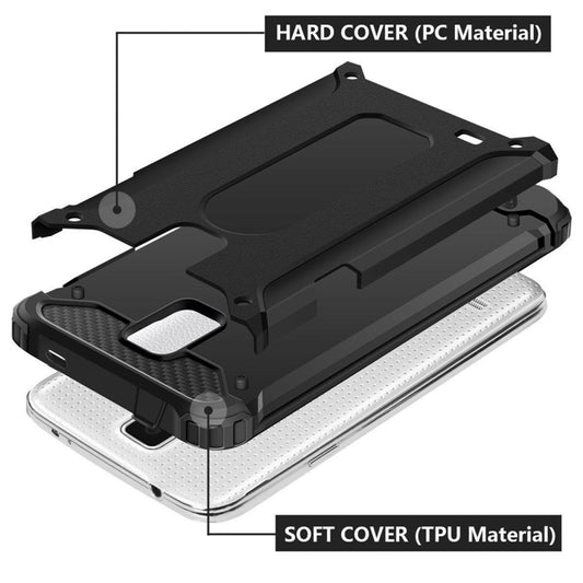 Kuori Samsung Galaxy S5 G900:lle, Techsuit, Hybrid Armor, Musta