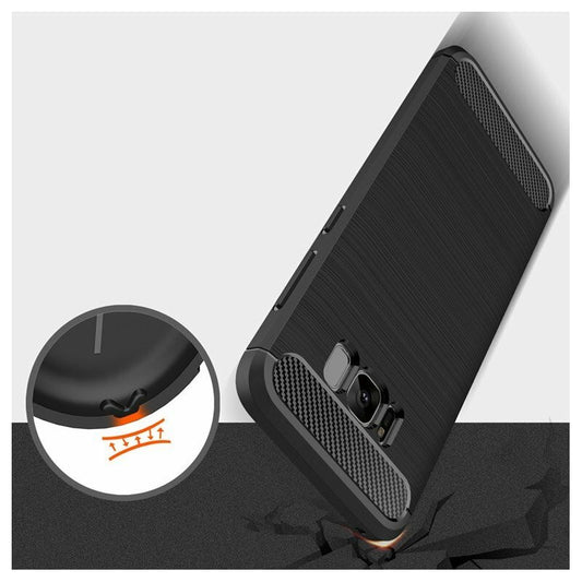 Kuori Samsung Galaxy S8+ G955:lle, Techsuit, Hiili, Musta