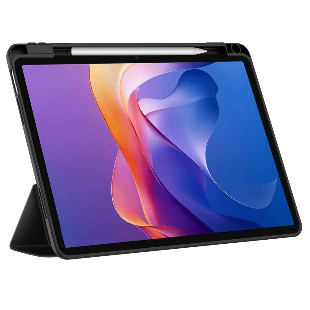 Kotelo Samsung Galaxy Tab A11 / Tab A9, Techsuit, Flex Trifold Uusi Malli, Harmaa