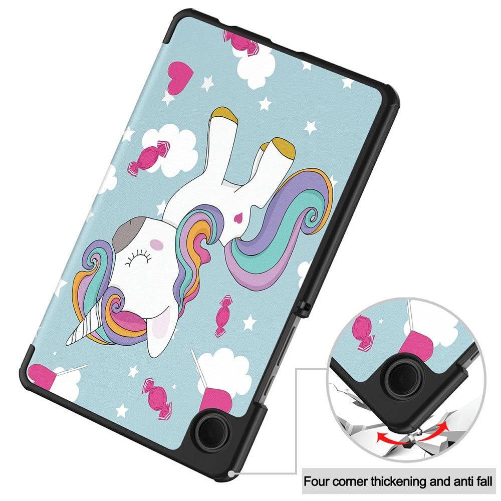 Kuori Samsung Galaxy Tab A11 / Tab A9:lle, Techsuit, FoldPro Unicorn Uusi Malli, Monivärinen