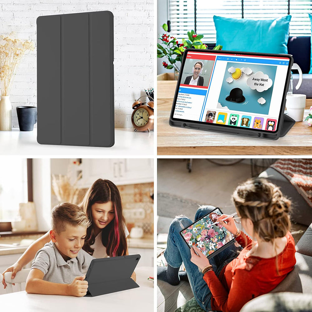 Kuori Samsung Galaxy Tab A7 Lite -tabletille, Techsuit, Flex Trifold, Musta