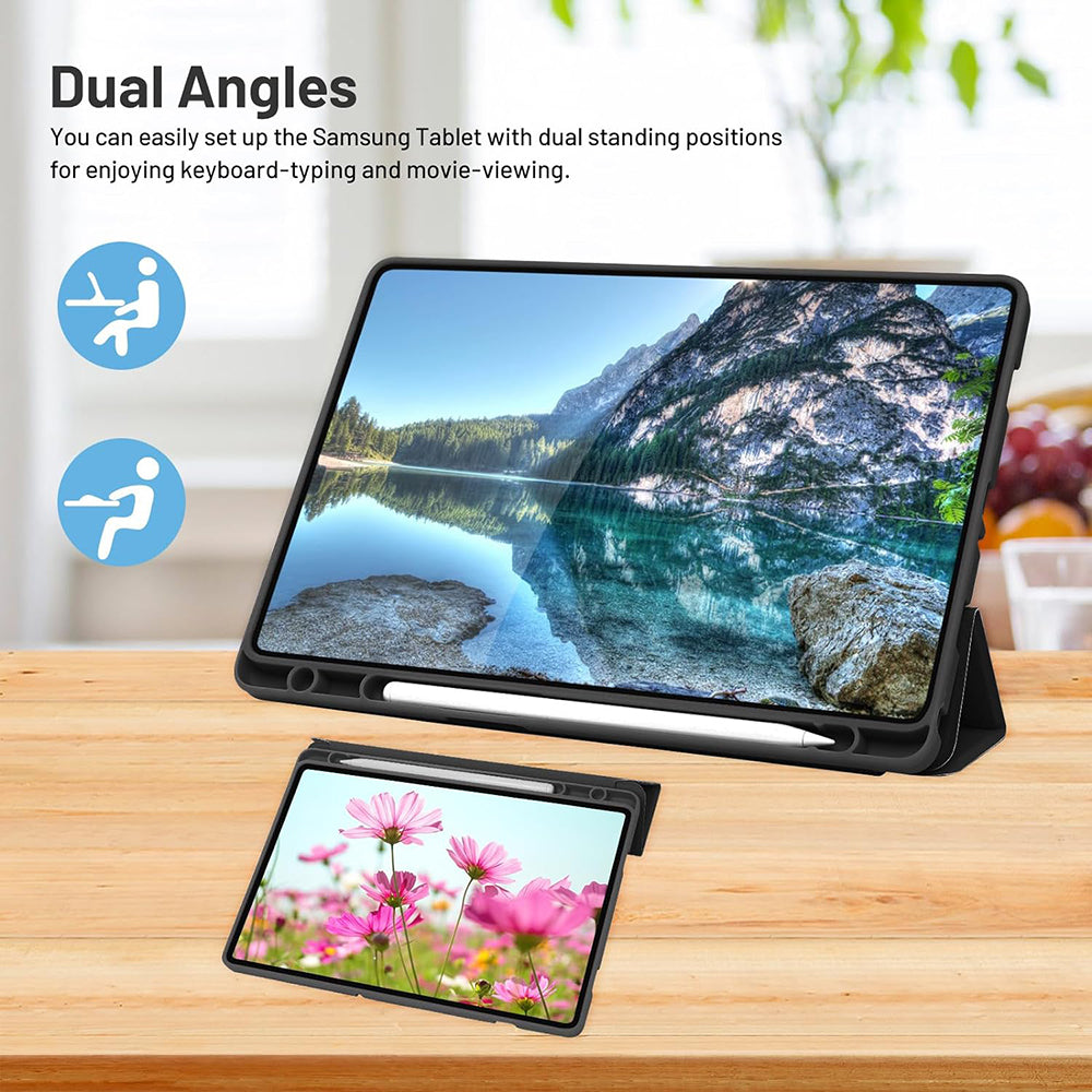 Case for Samsung Galaxy Tab A9+, Techsuit, Flex Trifold, Gray