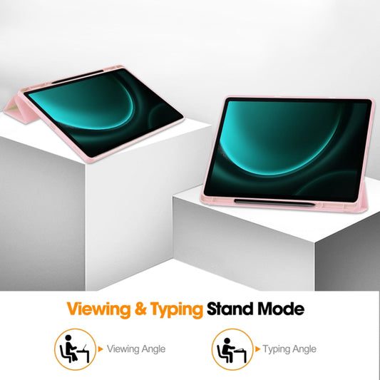 Kuori Samsung Galaxy Tab S10+ / Tab S9 FE+ / Tab S9+:lle, Techsuit, Flex Trifold, Vaaleanpunainen