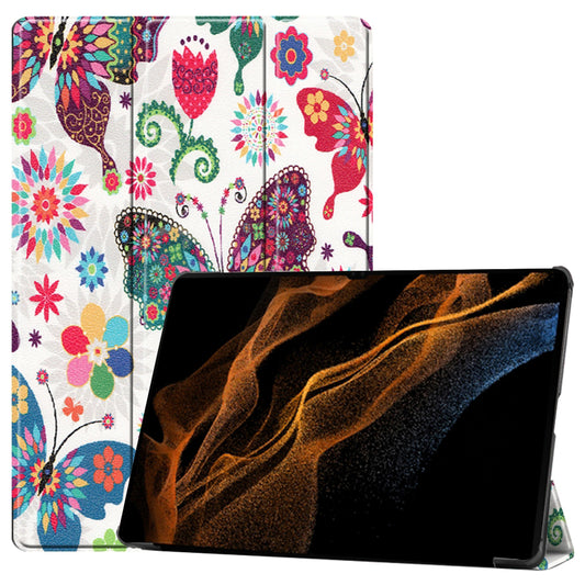 Kuori Samsung Galaxy Tab S10 Ultra / Tab S9 Ultra / Tab S8 Ultra -tabletille, Techsuit, FoldPro Butterfly, monivärinen