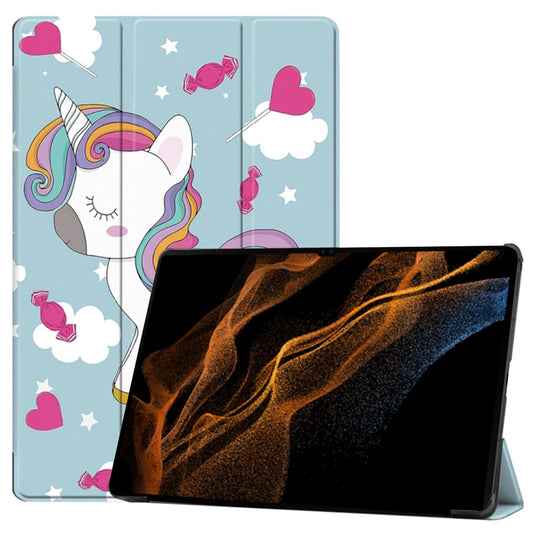 Suojakuori Samsung Galaxy Tab S10 Ultra / Tab S9 Ultra / Tab S8 Ultra, Techsuit, FoldPro Unicorn, Monivärinen