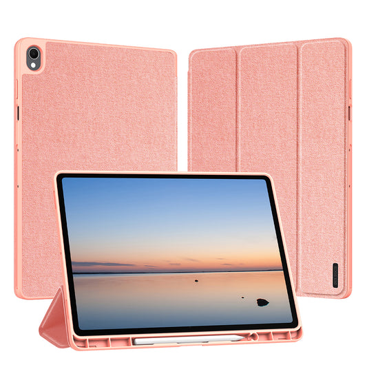 Suojakuori Samsung Galaxy Tab S12 Plus -tabletille, DUX DUCIS, Domo kynäpidikkeellä, vaaleanpunainen