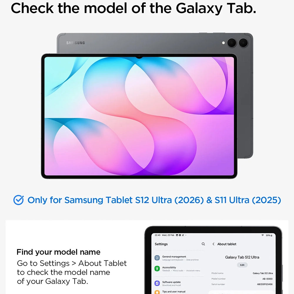 Suojakuori Samsung Galaxy Tab S12 Ultra / Tab S11 Ultra -tabletille, Spigen Liquid Air Folio, musta ACS11821