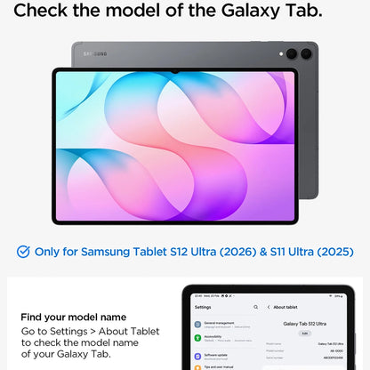 Suojakuori Samsung Galaxy Tab S12 Ultra / Tab S11 Ultra -tabletille, Spigen Liquid Air Folio, musta ACS11821