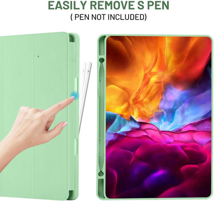 Suojakuori Samsung Galaxy Tab S6 Lite (2024) / Tab S6 Lite (2022) / Tab S6 Lite (2020), Techsuit, Flex Trifold, Vihreä Matcha