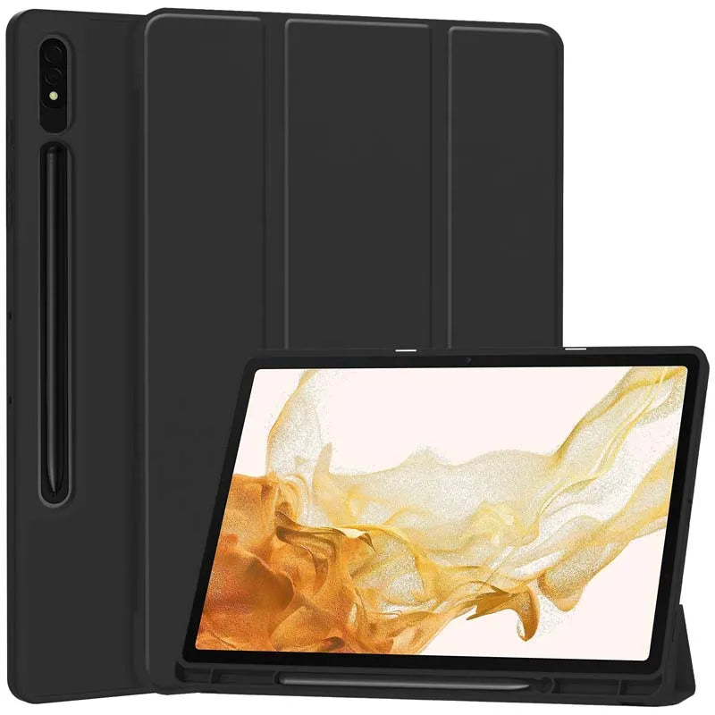 Kuori Samsung Galaxy Tab S8+ / Tab S7+ -tabletille, Techsuit, Flex Trifold, Musta
