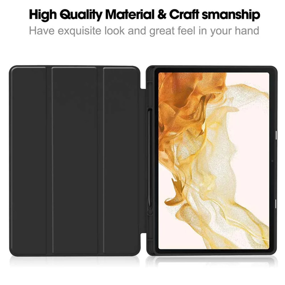 Kuori Samsung Galaxy Tab S8+ / Tab S7+ -tabletille, Techsuit, Flex Trifold, Musta