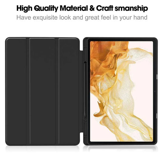Kuori Samsung Galaxy Tab S8+ / Tab S7+ -tabletille, Techsuit, Flex Trifold, Musta