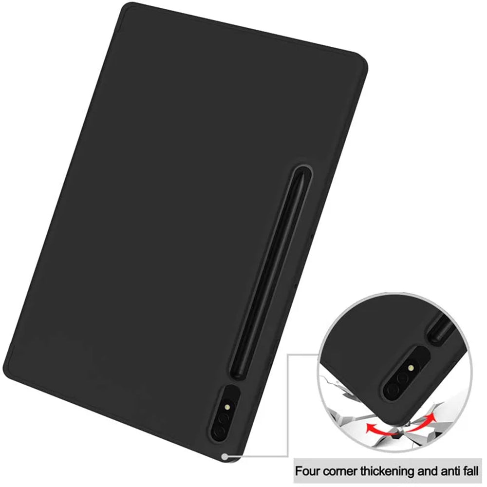 Kuori Samsung Galaxy Tab S8+ / Tab S7+ -tabletille, Techsuit, Flex Trifold, Musta