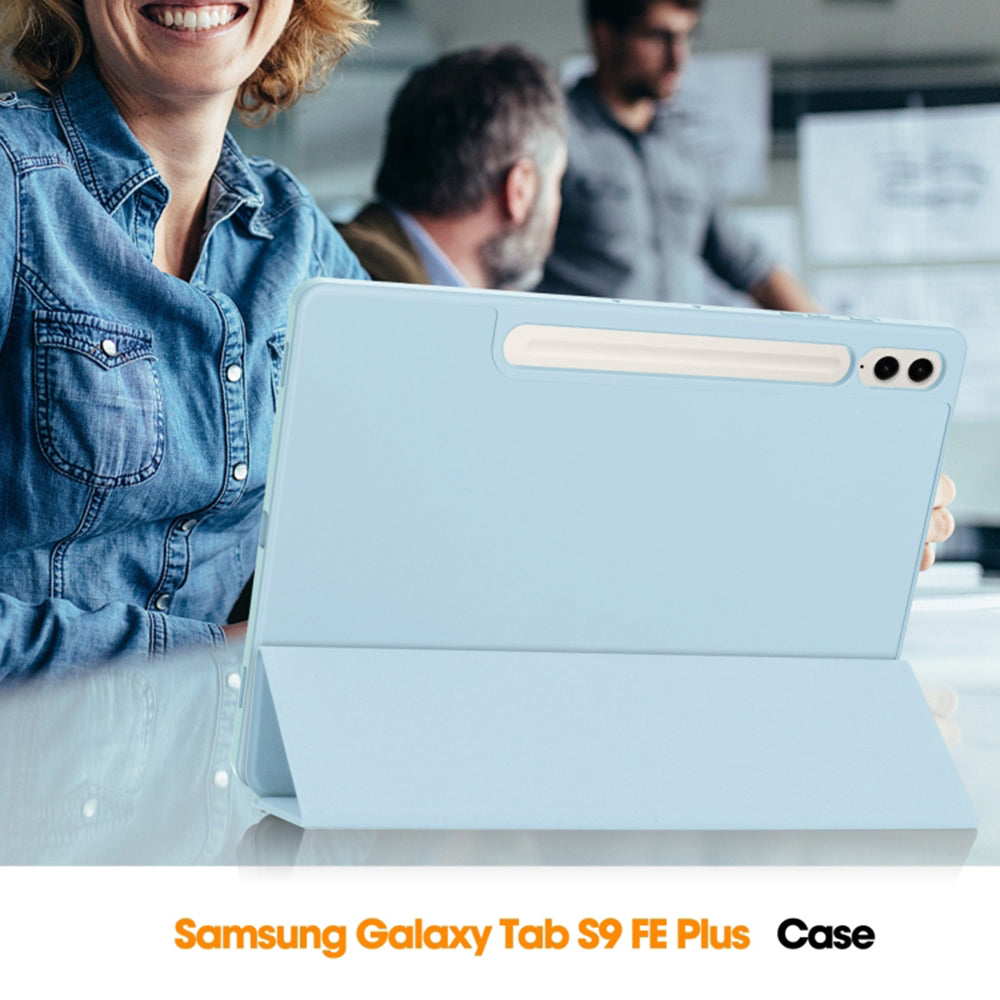 Kuori Samsung Galaxy Tab S9 FE+:lle, Techsuit, Flex Trifold, Sininen