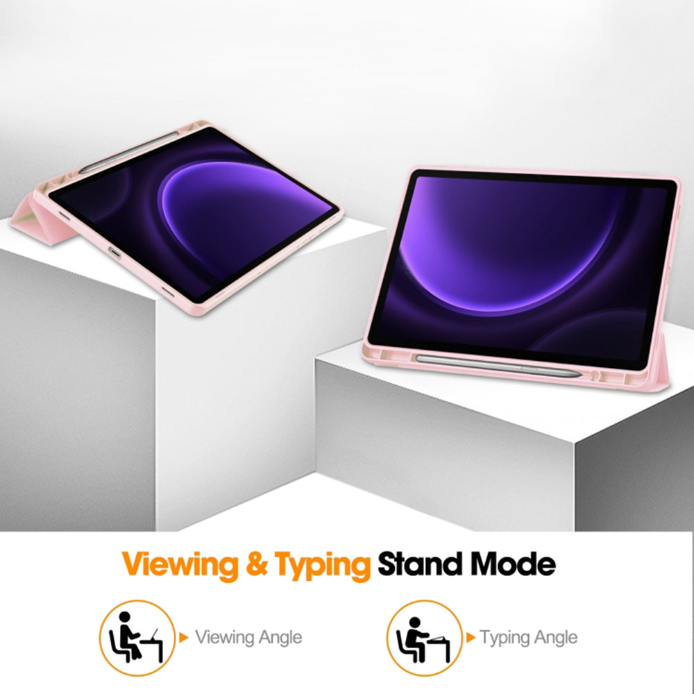 Suojakuori Samsung Galaxy Tab S9 FE / Tab S9 / Tab S10 FE:lle, Techsuit, Flex Trifold, vaaleanpunainen