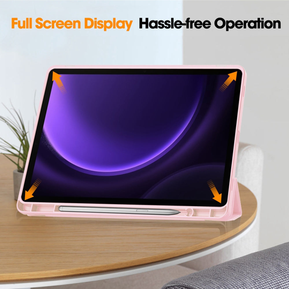 Suojakuori Samsung Galaxy Tab S9 FE / Tab S9 / Tab S10 FE:lle, Techsuit, Flex Trifold, vaaleanpunainen