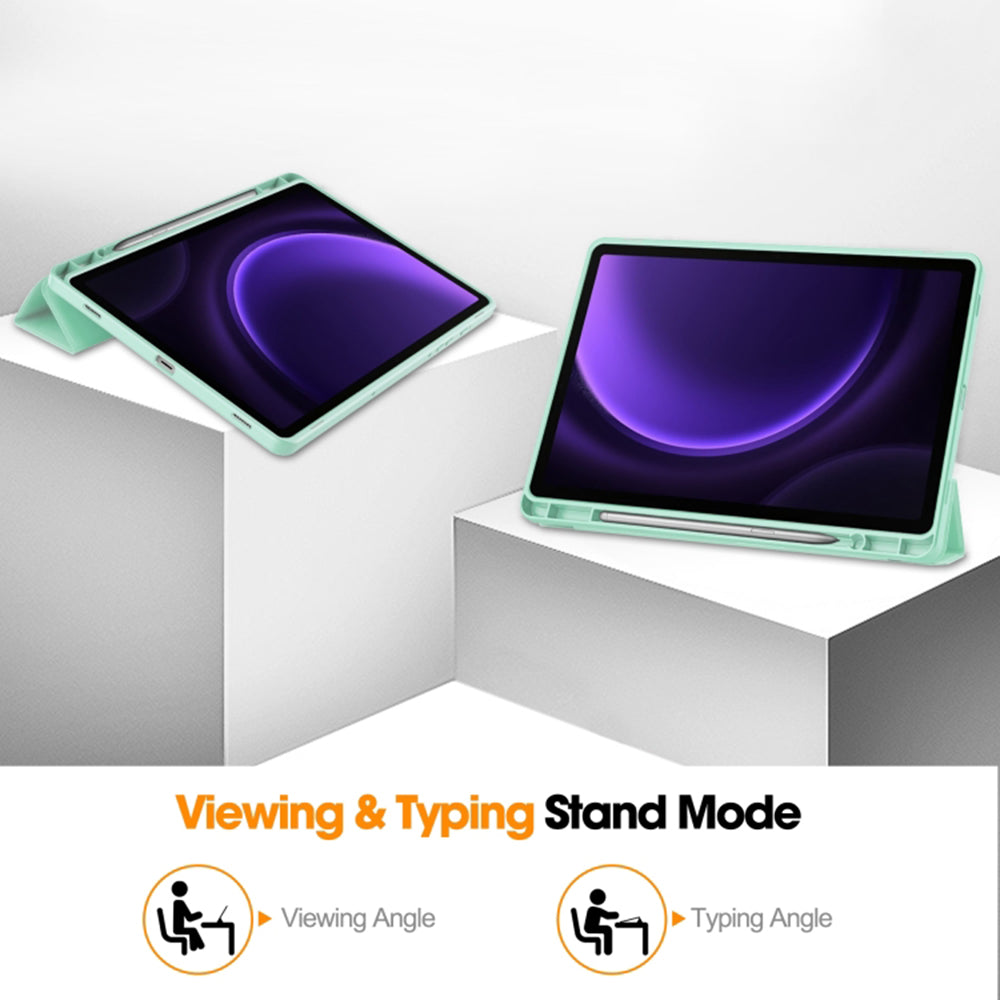 Suojakuori Samsung Galaxy Tab S9 FE / Tab S9 / Tab S10 FE:lle, Techsuit, Flex Trifold, Vihreä Matcha