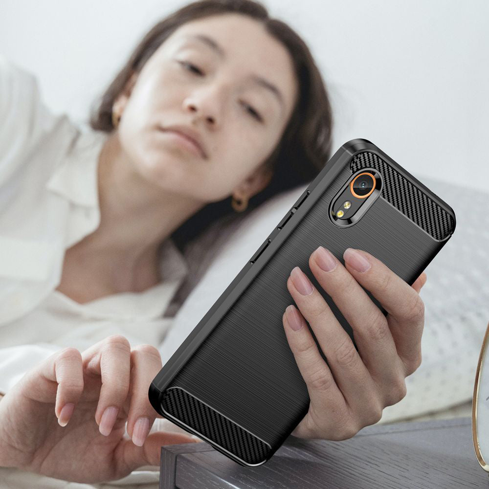 Kuori Samsung Galaxy Xcover7 G556:lle, Techsuit, Hiili, Musta