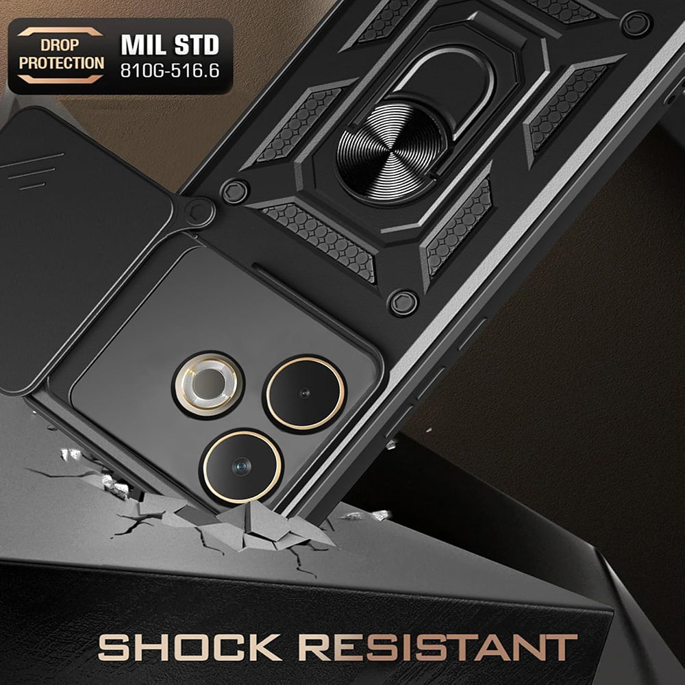 Kuori Samsung Galaxy XCover7 Pro:lle, Techsuit, CamShield, Musta