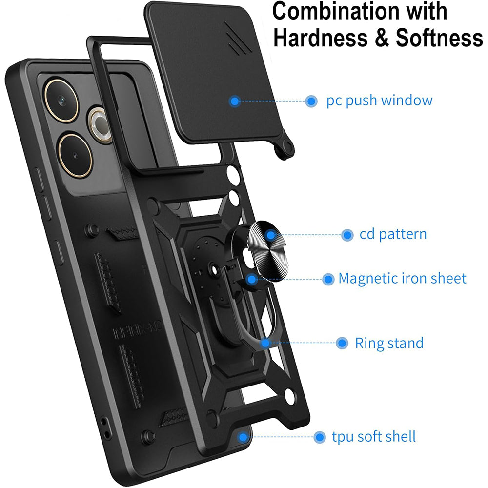 Kuori Samsung Galaxy XCover7 Pro:lle, Techsuit, CamShield, Musta