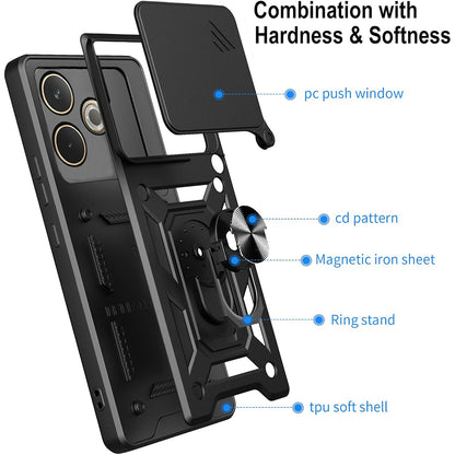 Kuori Samsung Galaxy XCover7 Pro:lle, Techsuit, CamShield, Musta