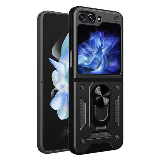 Kuori Samsung Galaxy Z Flip5 F731:lle, Techsuit, CamShield, Musta