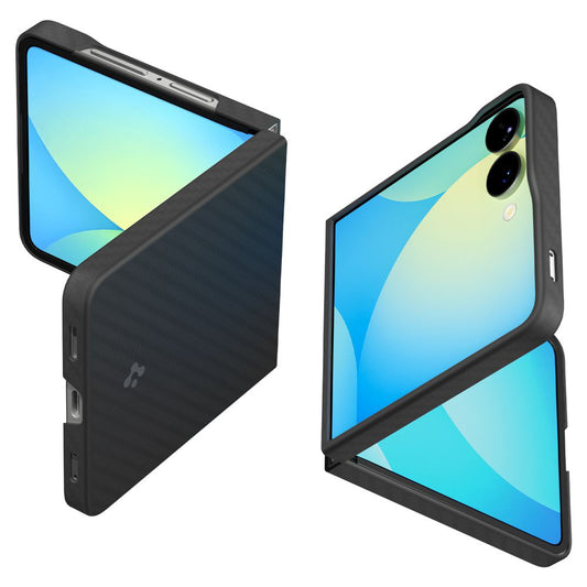 Kotelo Samsung Galaxy Z Flip7 F766:lle, Spigen, Air Skin, Musta ACS09564