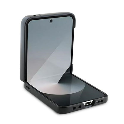 Suojakotelo Samsung Galaxy Z Flip7 FE F761 / Z Flip6 F741, Karl Lagerfeld, Saffiano Monogram Karl's Head Metal, Musta