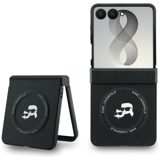 Kuori Samsung Galaxy Z Flip8 F776:lle, Karl Lagerfeld, Karl & Choupette -pääkoru, Musta
