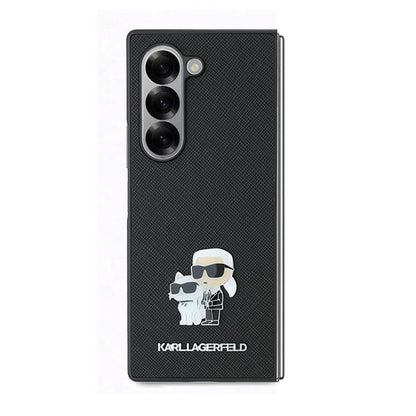 Case for Samsung Galaxy Z Fold6 F956, Karl Lagerfeld, Saffiano Karl & Choupette Metal, Black