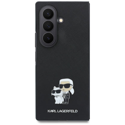 Kuori Samsung Galaxy Z Fold8 Ultra F976:lle, Karl Lagerfeld, Saffiano Karl & Choupette metallineula, musta
